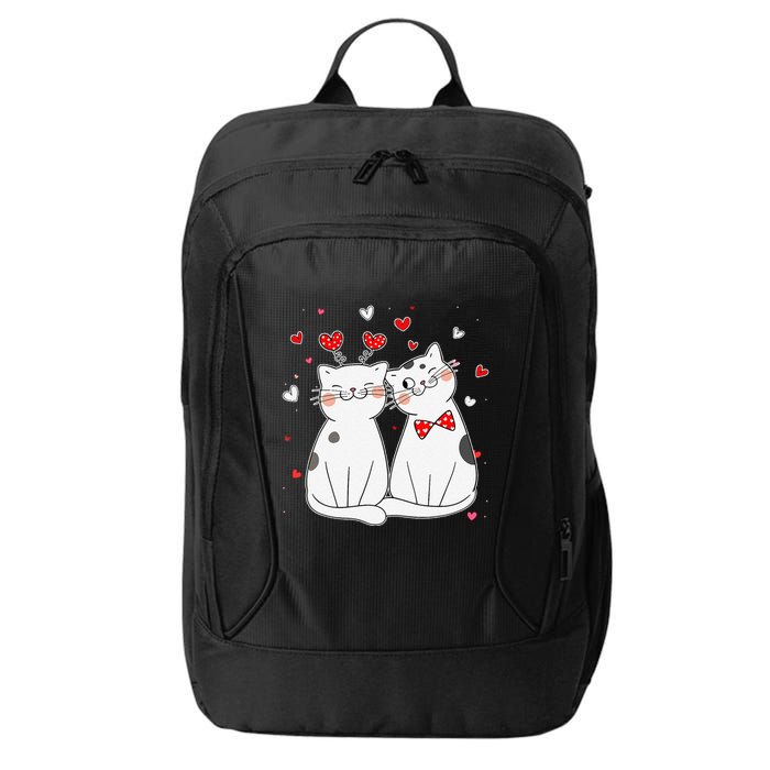 Cute Cats Kittens & Hearts Valentines Day Gift City Backpack