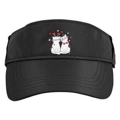 Cute Cats Kittens & Hearts Valentines Day Gift Adult Drive Performance Visor