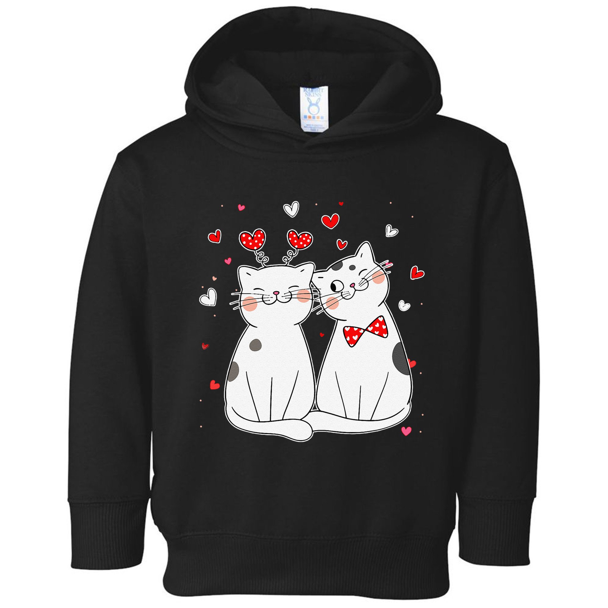 Cute Cats Kittens & Hearts Valentines Day Gift Toddler Hoodie