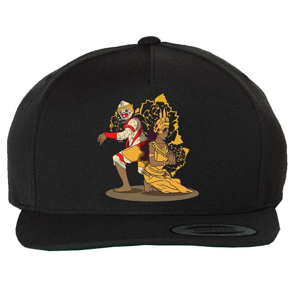 Cambodia Cambodian Khmer Traditional Dance Reamker Apsara Wool Snapback Cap
