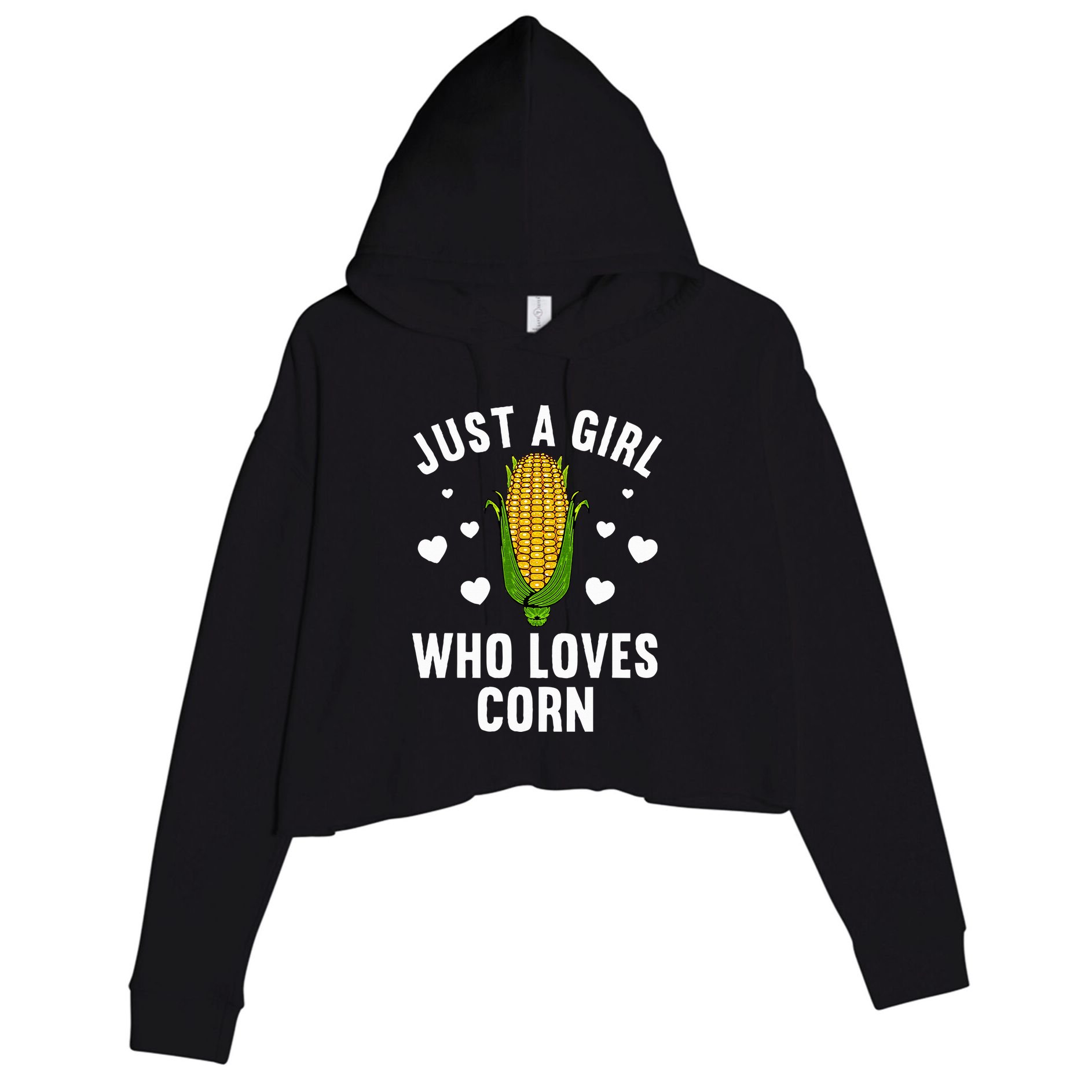 Cute Corn Kernel Corn Cob Lovers Crop Fleece Hoodie