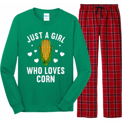 Cute Corn Kernel Corn Cob Lovers Long Sleeve Pajama Set