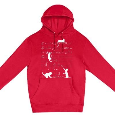 Cute Cat Kitty Playing Music Clef Piano Musician Art Premium Pullover Hoodie