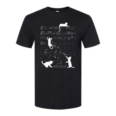 Cute Cat Kitty Playing Music Clef Piano Musician Art Softstyle CVC T-Shirt