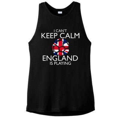 Cool Cant Keep Calm England Is Playing Soccer Ladies PosiCharge Tri-Blend Wicking Tank