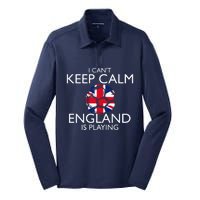 Cool Cant Keep Calm England Is Playing Soccer Silk Touch Performance Long Sleeve Polo