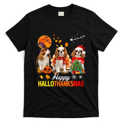 Cute Cavalier King Charles Happy Hallothanksmas Thanksgiving T-Shirt