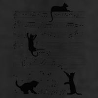 Cute Cat Kitty Playing Music Note Clef Musician Art 7 Panel Mesh Trucker Snapback Hat