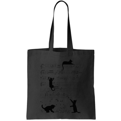 Cute Cat Kitty Playing Music Note Clef Musician Art Bag
