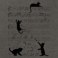 Cute Cat Kitty Playing Music Note Clef Musician Art Cotton Canvas Backpack