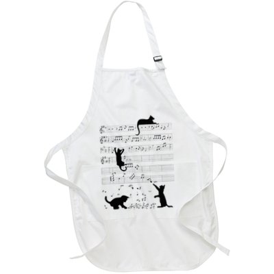 Cute Cat Kitty Playing Music Note Clef Musician Art Apron