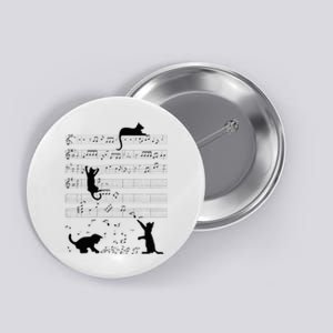 Cute Cat Kitty Playing Music Note Clef Musician Art Button