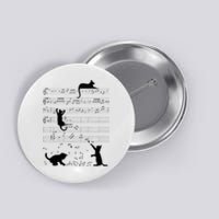 Cute Cat Kitty Playing Music Note Clef Musician Art Button