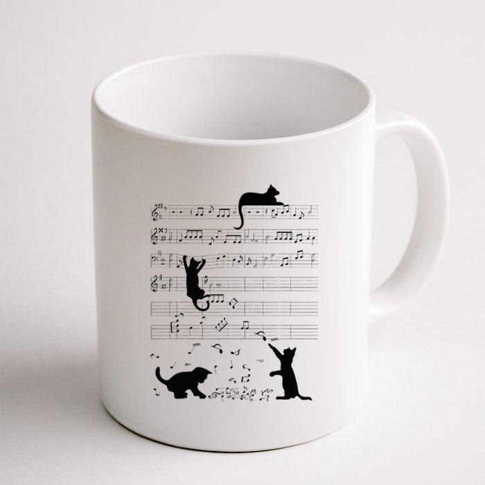 Cute Cat Kitty Playing Music Note Clef Musician Art Coffee Mug