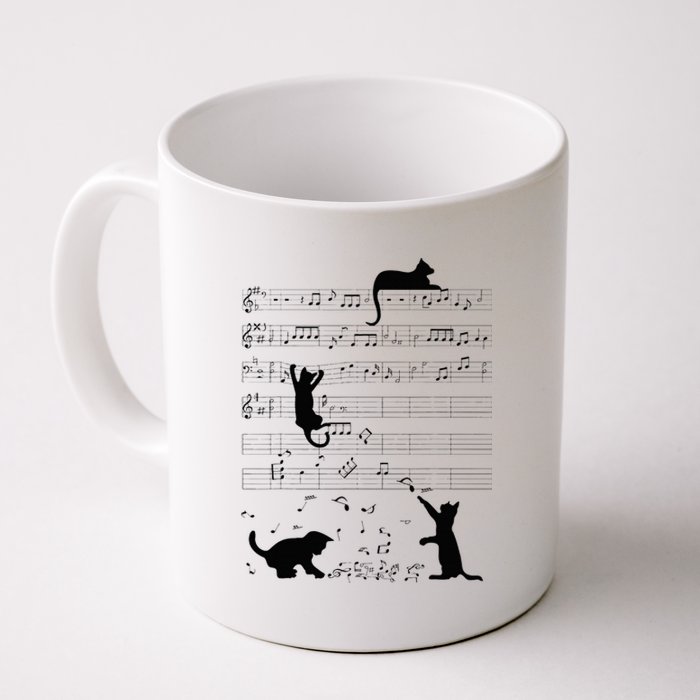 Cute Cat Kitty Playing Music Note Clef Musician Art Coffee Mug