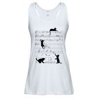 Cute Cat Kitty Playing Music Note Clef Musician Art Ladies Essential Flowy Tank