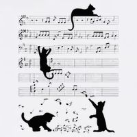 Cute Cat Kitty Playing Music Note Clef Musician Art Flat Bill Trucker Hat