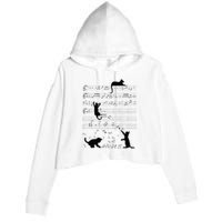 Cute Cat Kitty Playing Music Note Clef Musician Art Crop Fleece Hoodie