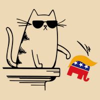 Cool Cat Knock Over Trump Elephant Hair 2024 Harris Walz Bag
