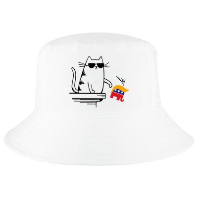 Cool Cat Knock Over Trump Elephant Hair 2024 Harris Walz Cool Comfort Performance Bucket Hat