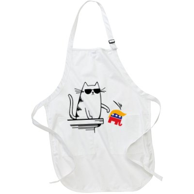 Cool Cat Knock Over Trump Elephant Hair 2024 Harris Walz Apron