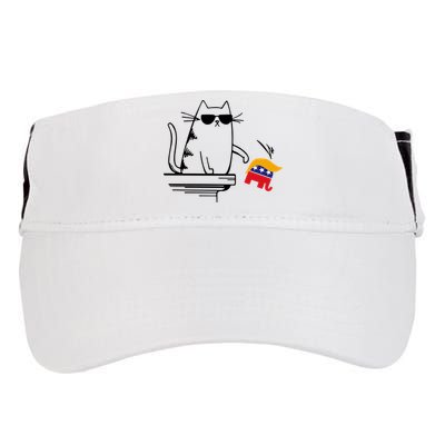 Cool Cat Knock Over Trump Elephant Hair 2024 Harris Walz Adult Drive Performance Visor