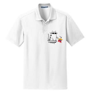 Cool Cat Knock Over Trump Elephant Hair 2024 Harris Walz Dry Zone Grid Polo