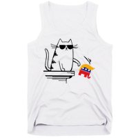 Cool Cat Knock Over Trump Elephant Hair 2024 Harris Walz Tank Top