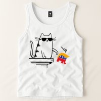 Cool Cat Knock Over Trump Elephant Hair 2024 Harris Walz Tank Top