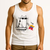 Cool Cat Knock Over Trump Elephant Hair 2024 Harris Walz Tank Top