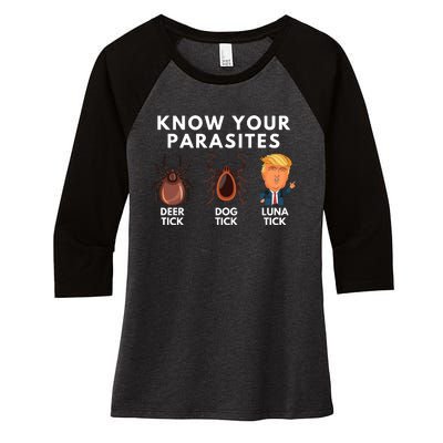 Comfort Colors Know Your Parasites Women's Tri-Blend 3/4-Sleeve Raglan Shirt