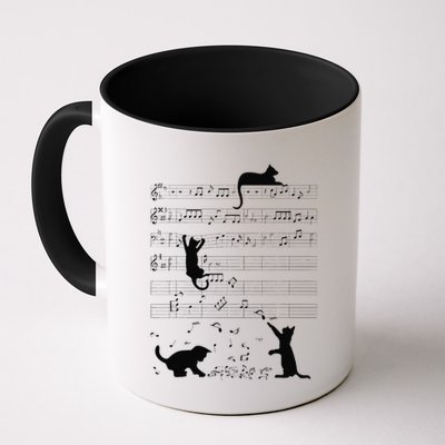 Cute Cat Kitty Playing Music Note Clef Musician Art Mug