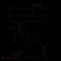 Cute Cat Kitty Playing Music Note Clef Musician Art Womens T-Shirt