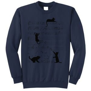 Cute Cat Kitty Playing Music Note Clef Musician Art Sweatshirt