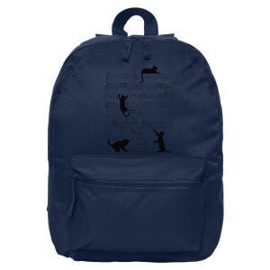 Cute Cat Kitty Playing Music Note Clef Musician Art 16 in Basic Backpack