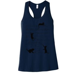 Cute Cat Kitty Playing Music Note Clef Musician Art Women's Racerback Tank