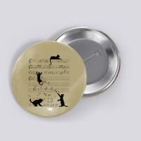 Cute Cat Kitty Playing Music Note Clef Musician Art Button