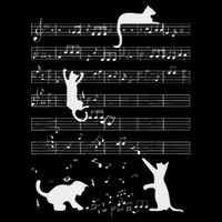 Cute Cat Kitty Playing Music Note Funny Clef Musician Art Stripe Pom Pom Beanie