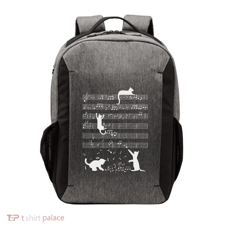 Cute Cat Kitty Playing Music Note Funny Clef Musician Art Vector Backpack