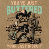 Cute Cowboy Kitten YouVe Just Buttered Your Last Biscuit Cotton Canvas Backpack