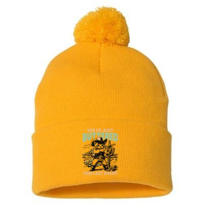 Cute Cowboy Kitten YouVe Just Buttered Your Last Biscuit Pom Pom 12in Knit Beanie