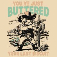 Cute Cowboy Kitten YouVe Just Buttered Your Last Biscuit Drawstring Bag