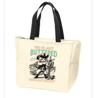 Cute Cowboy Kitten YouVe Just Buttered Your Last Biscuit Zip Tote Bag