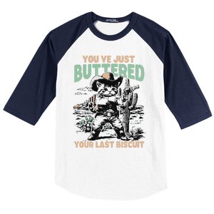 Cute Cowboy Kitten YouVe Just Buttered Your Last Biscuit Baseball Sleeve Shirt