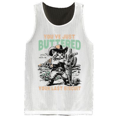 Cute Cowboy Kitten YouVe Just Buttered Your Last Biscuit Mesh Reversible Basketball Jersey Tank