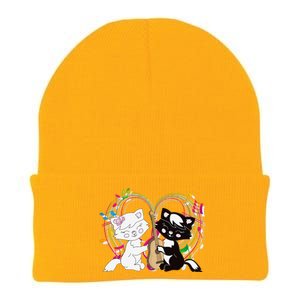 Cute Cat Kitty Playing Music Note Clef Musician Art Knit Cap Winter Beanie