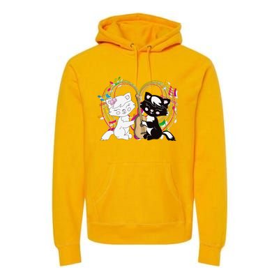 Cute Cat Kitty Playing Music Note Clef Musician Art Premium Hoodie