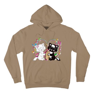 Cute Cat Kitty Playing Music Note Clef Musician Art Hoodie