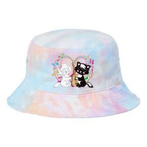 Cute Cat Kitty Playing Music Note Clef Musician Art Tie Dye Newport Bucket Hat