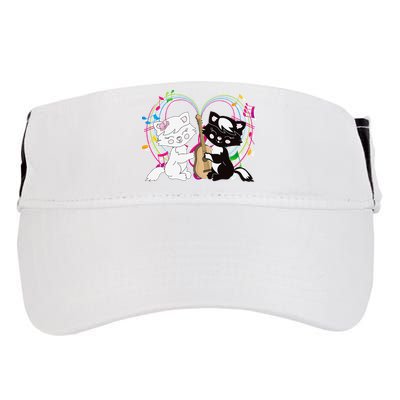 Cute Cat Kitty Playing Music Note Clef Musician Art Adult Drive Performance Visor